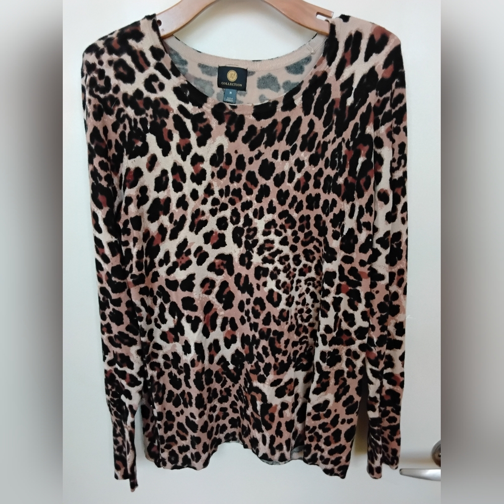 Collection B Leopard Print Long Sleeve Top -